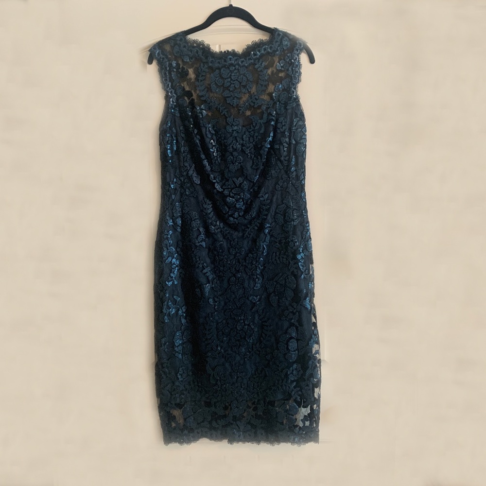 Tadashi Shoji Sequin Illusion Lace Dress